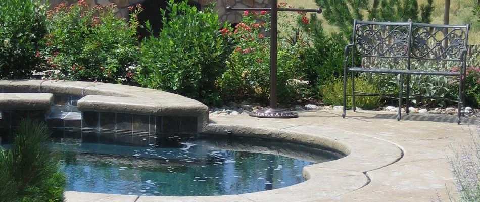 Pool area and patio in Littleton, CO.