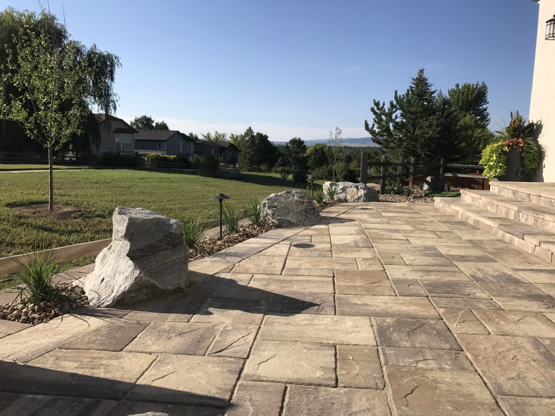 Patio with Boulder Accents