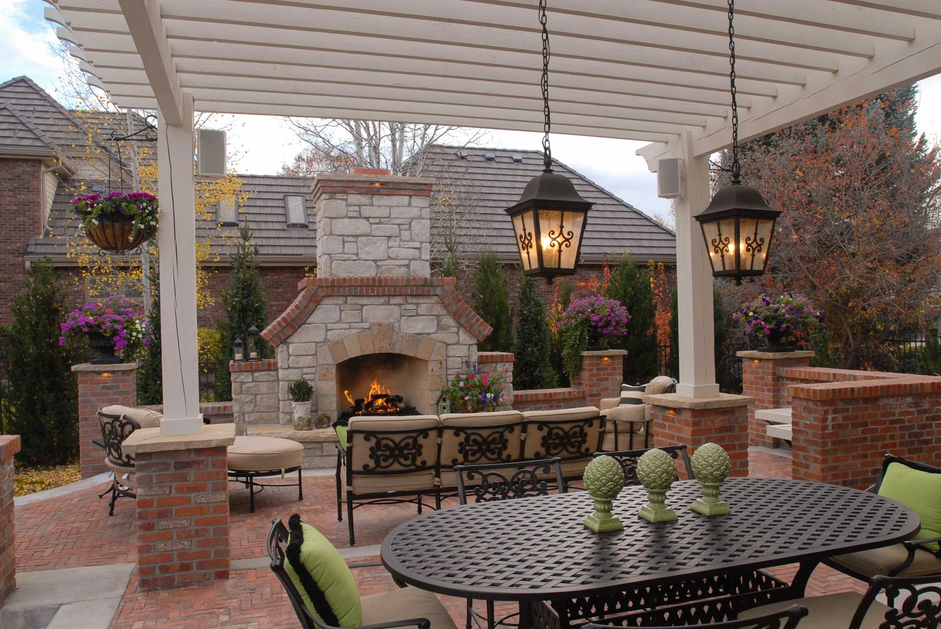 Outdoor fireplace during daytime