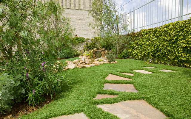 Stone steppers in turf