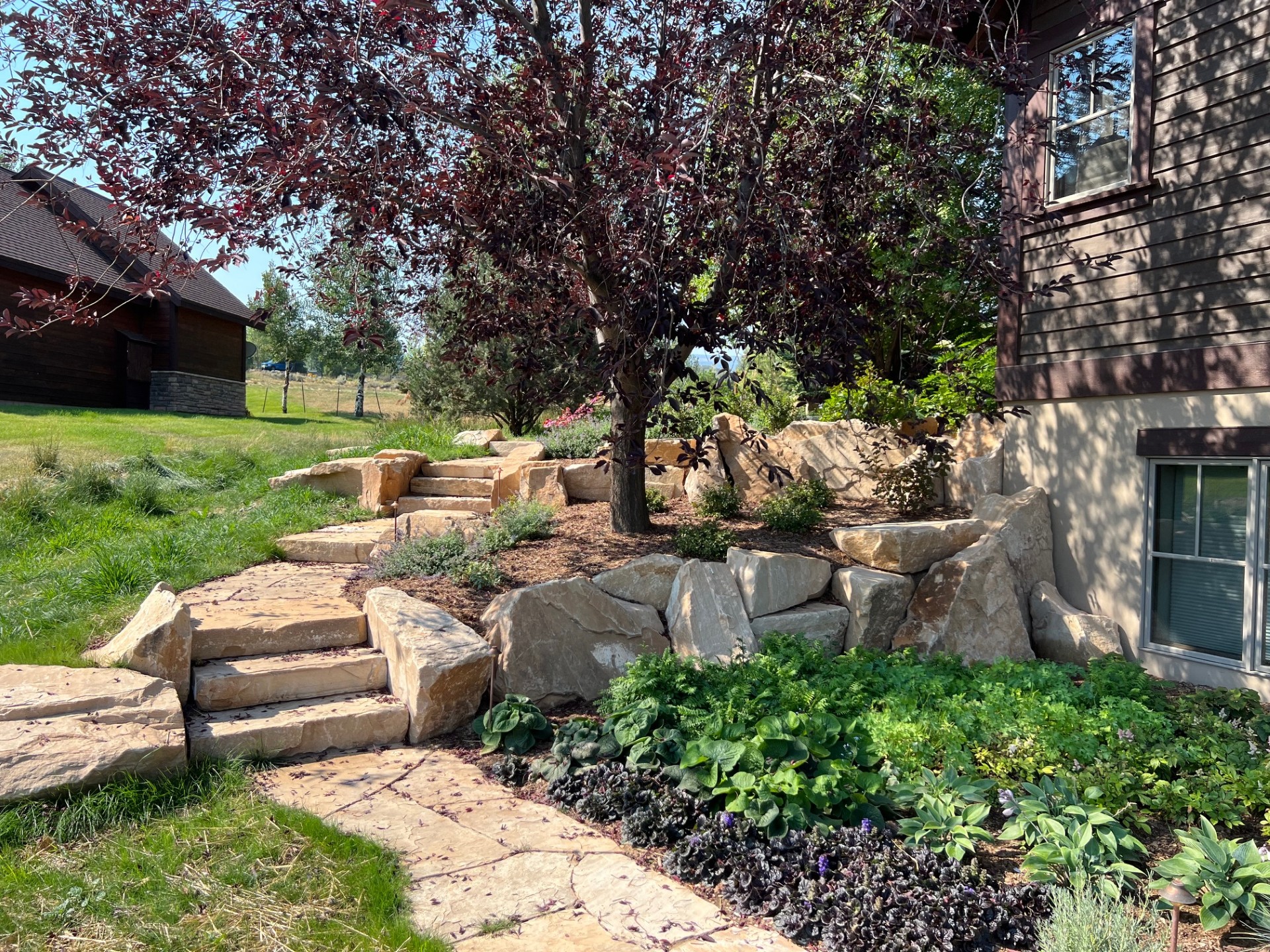 Natural stone pathway